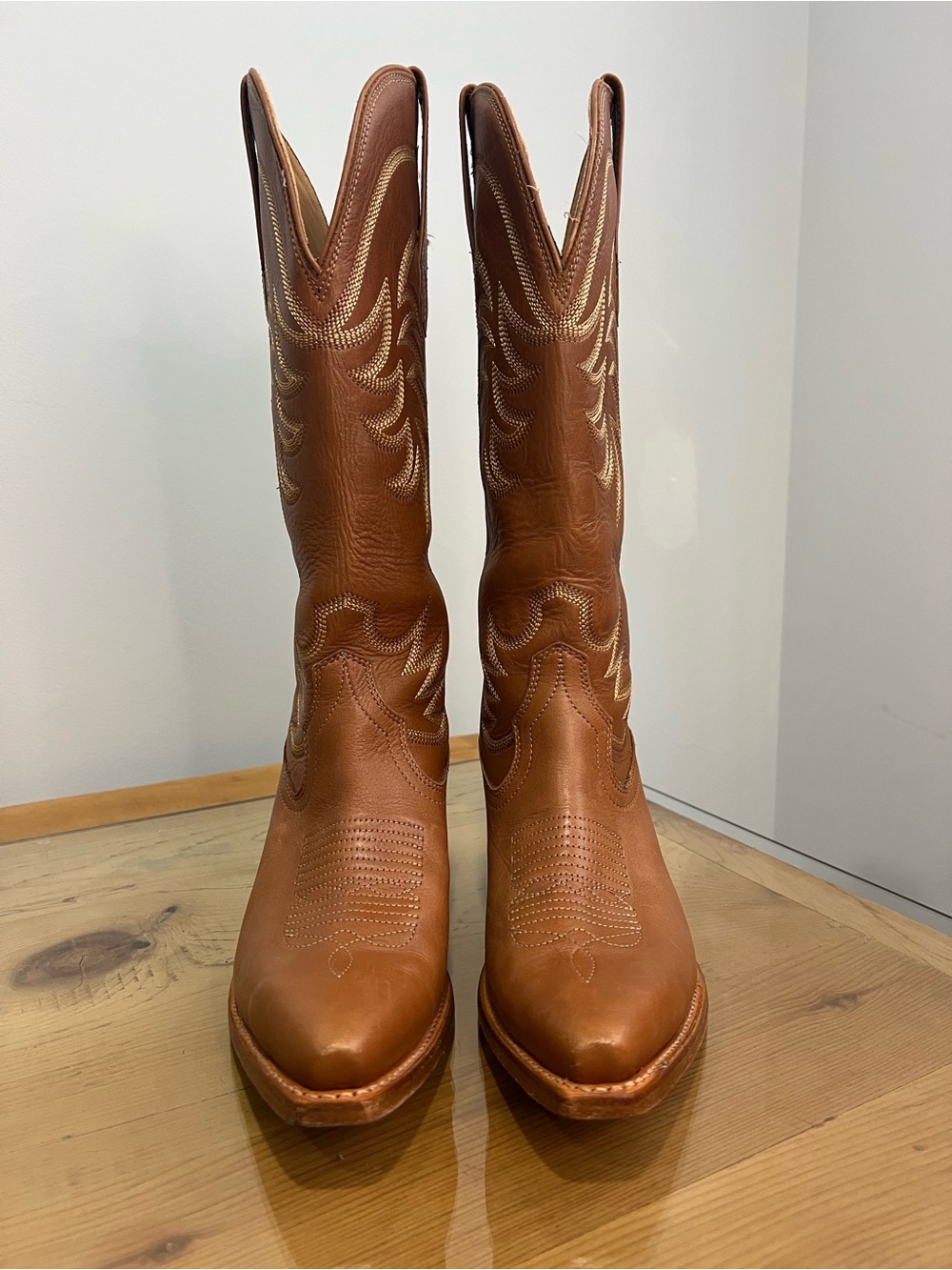 Tecovas Annie Caramel  Brown Leather Western Heeled Boots size 8.5 - Picture 2 of 6